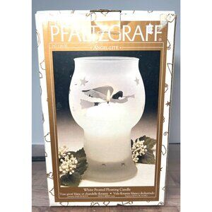 Pfaltzgraff Angel-Lite White Frosted Candle Holder With Candle
